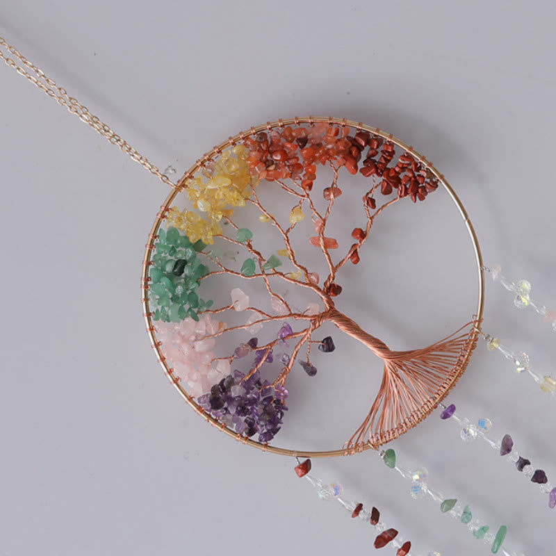 Olivenorma Natural Stone Chakra Tree Of Life Wind Chime - image 10