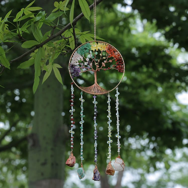 Olivenorma Natural Stone Chakra Tree Of Life Wind Chime - image 5