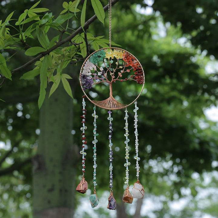Olivenorma Natural Stone Chakra Tree Of Life Wind Chime - image 5