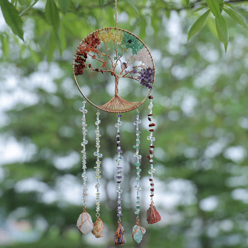 Olivenorma Natural Stone Chakra Tree Of Life Wind Chime - image 4