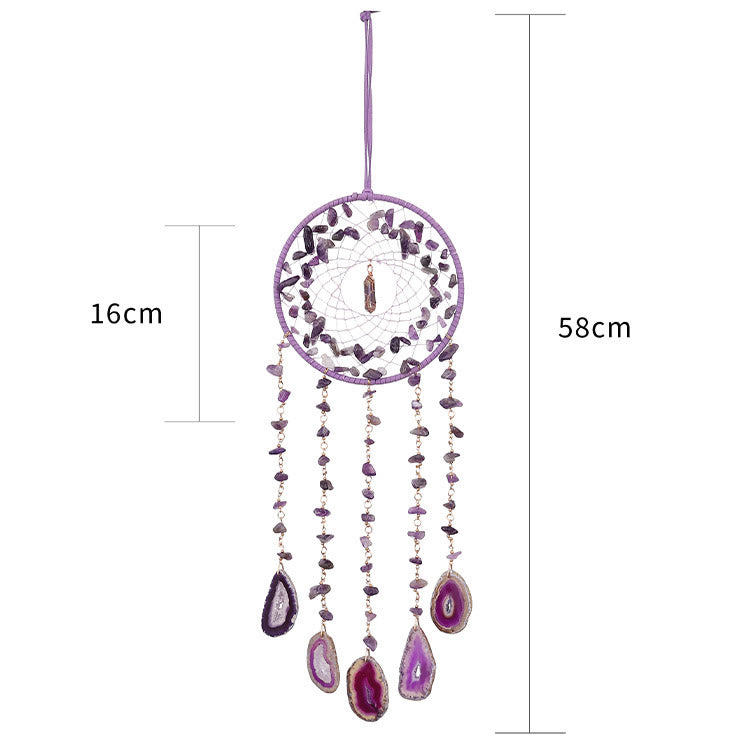 Olivenorma Natural Amethyst Purple Agate Pendant Wind Chime - image 11