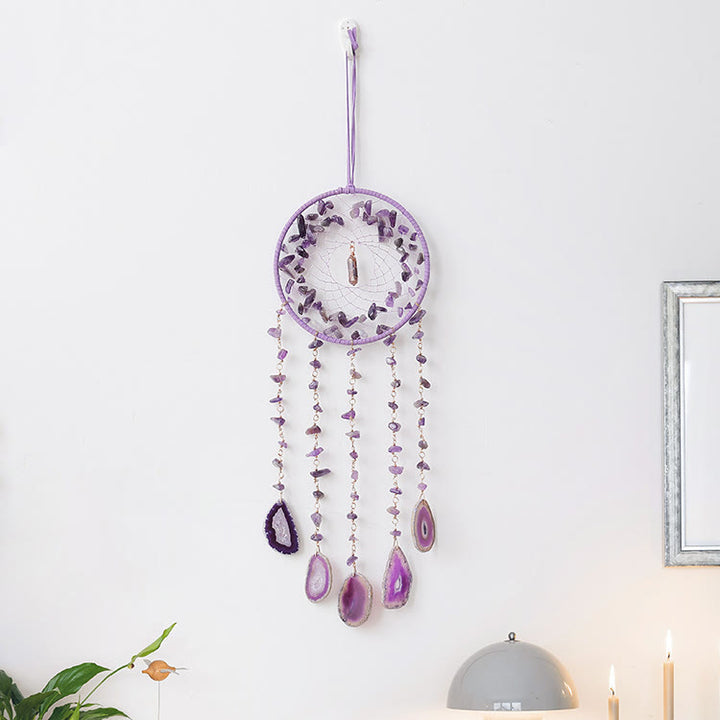 Olivenorma Natural Amethyst Purple Agate Pendant Wind Chime - image 6