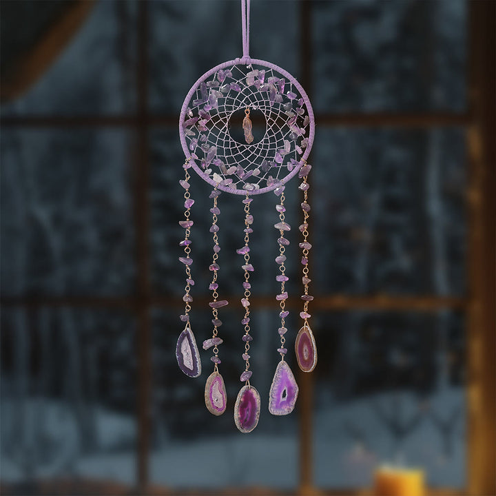 Olivenorma Natural Amethyst Purple Agate Pendant Wind Chime - image 3