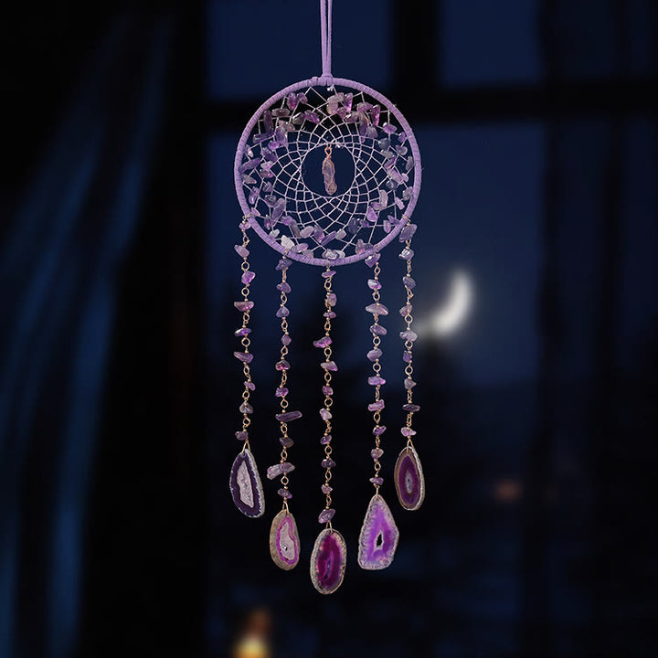 Olivenorma Natural Amethyst Purple Agate Pendant Wind Chime - Amethyst & Purple Agat - image 0