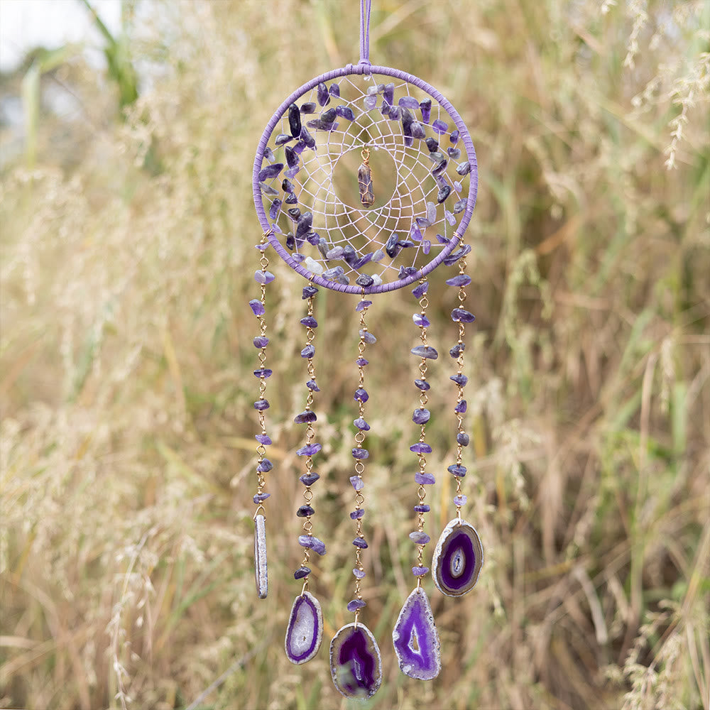 Olivenorma Natural Amethyst Purple Agate Pendant Wind Chime - image 4