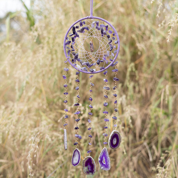 Olivenorma Natural Amethyst Purple Agate Pendant Wind Chime - image 4
