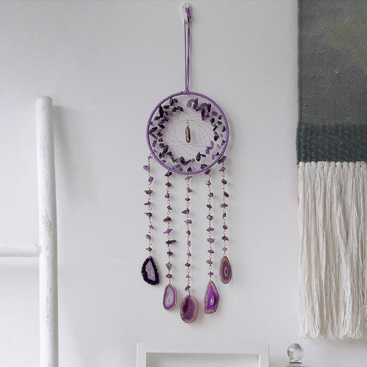 Olivenorma Natural Amethyst Purple Agate Pendant Wind Chime - image 5