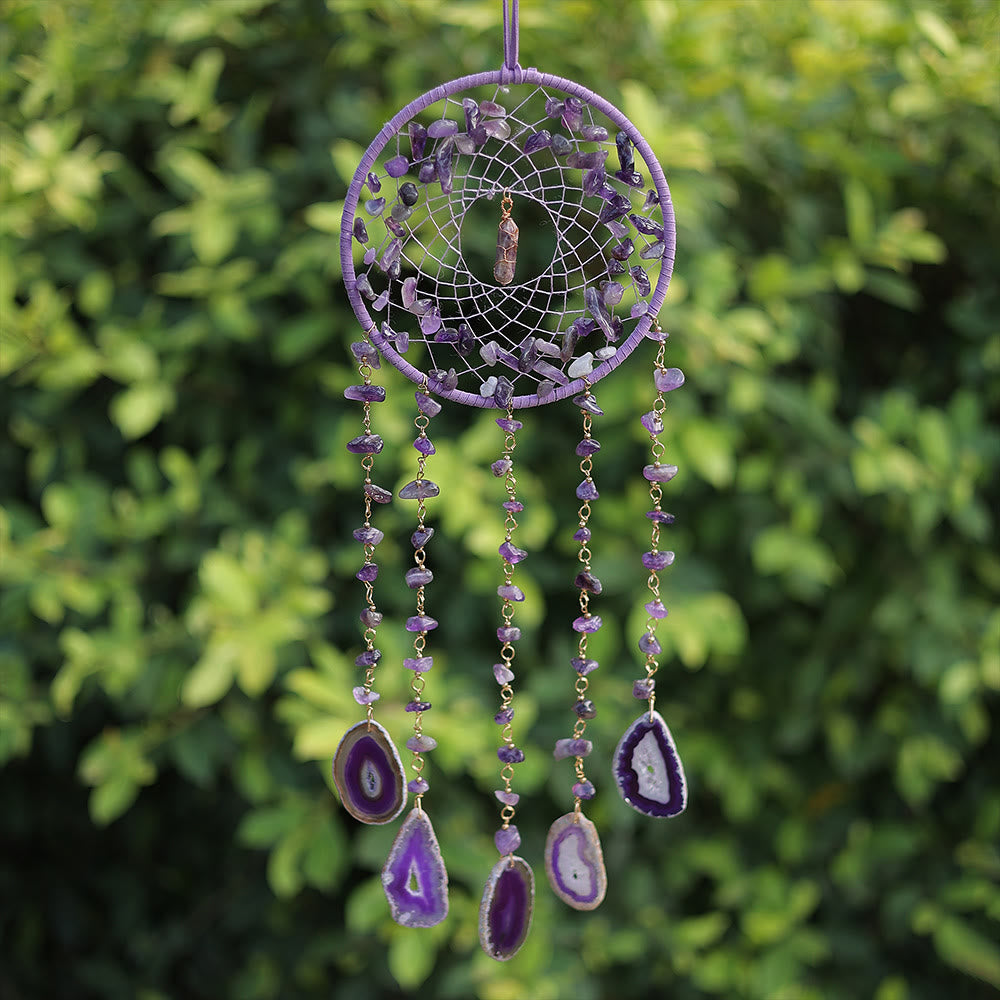 Olivenorma Natural Amethyst Purple Agate Pendant Wind Chime - image 1