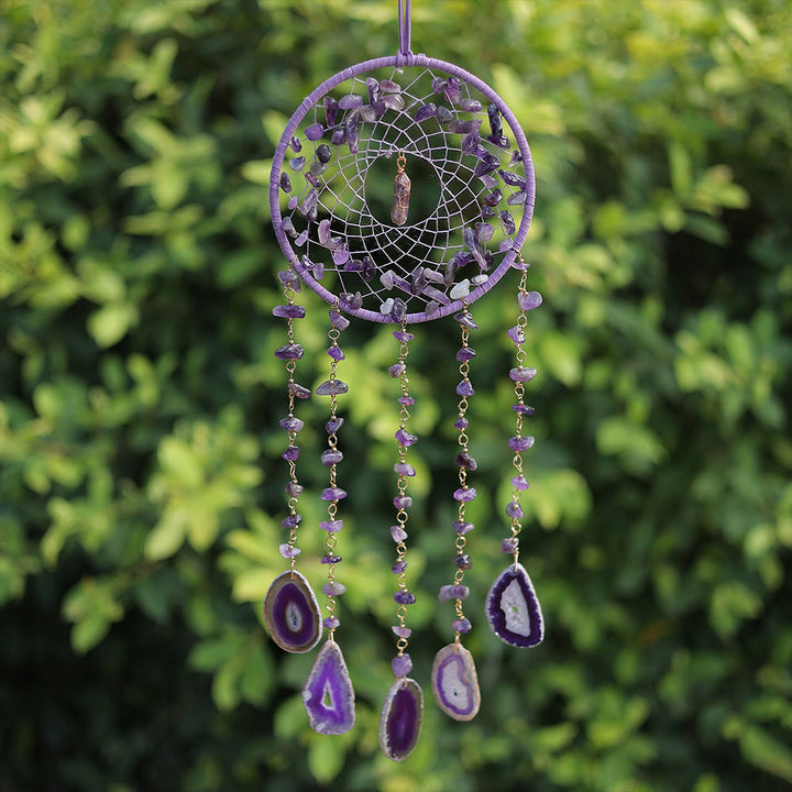 Olivenorma Natural Amethyst Purple Agate Pendant Wind Chime - image 1