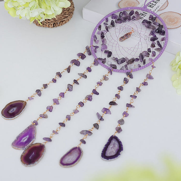 Olivenorma Natural Amethyst Purple Agate Pendant Wind Chime - image 8