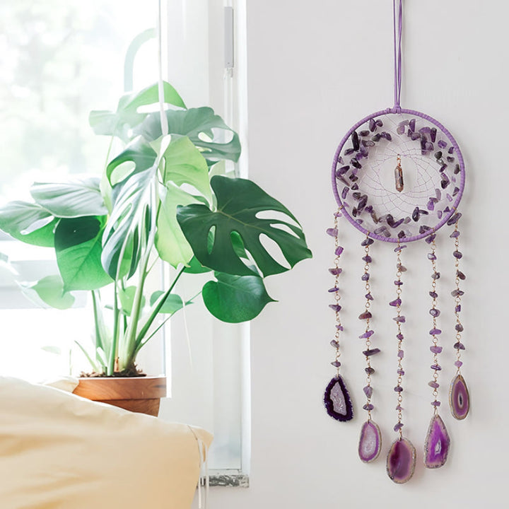 Olivenorma Natural Amethyst Purple Agate Pendant Wind Chime - image 7
