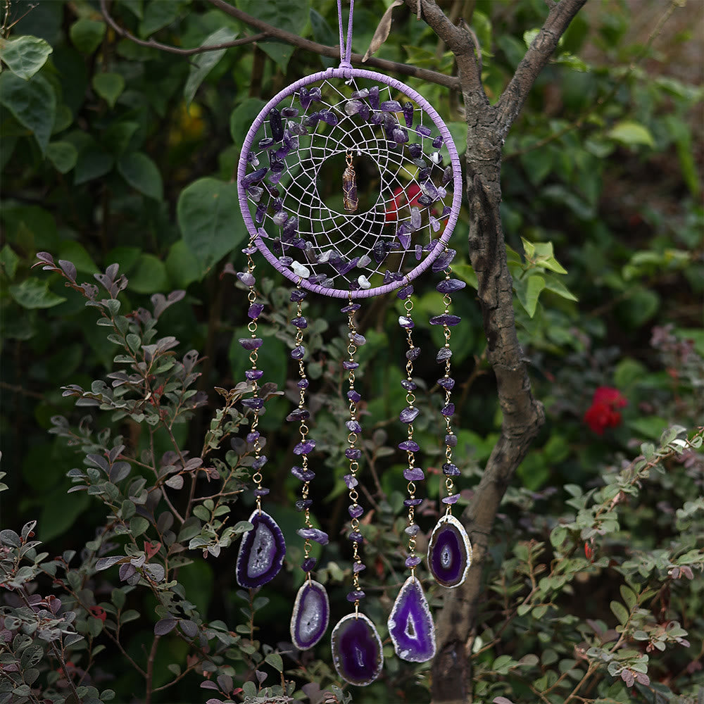 Olivenorma Natural Amethyst Purple Agate Pendant Wind Chime - image 2