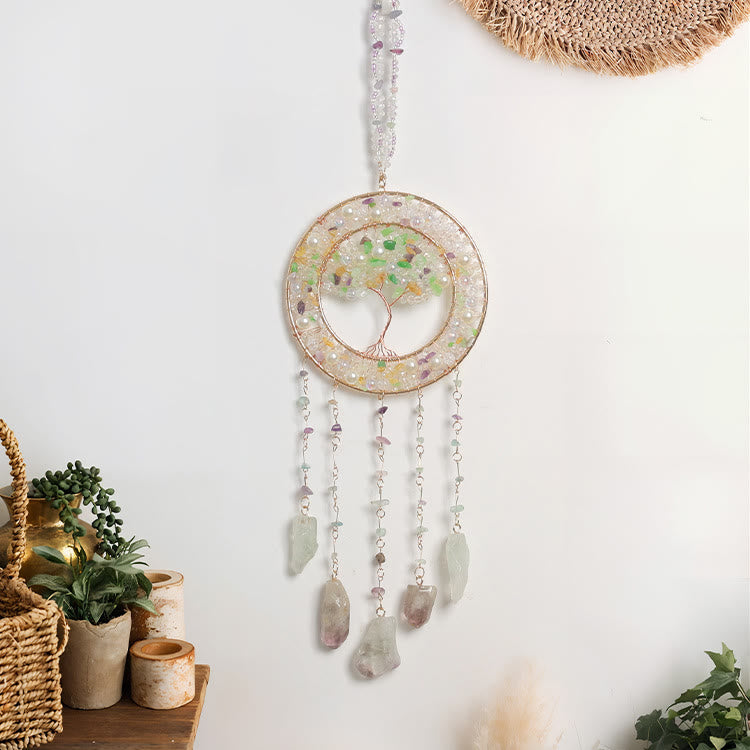Olivenorma Freshwater Pearl Peridot Tree of Life Wind Chime - image 4