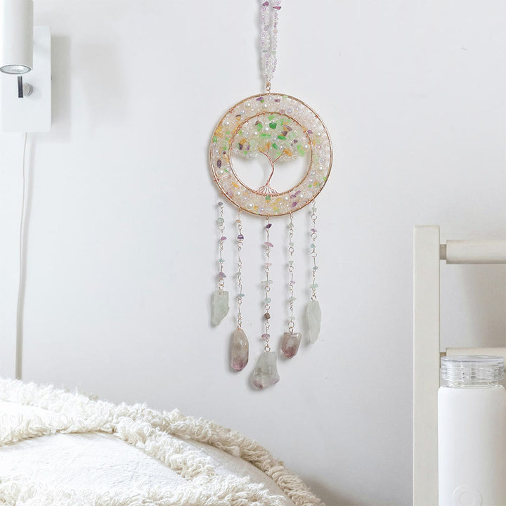 Olivenorma Freshwater Pearl Peridot Tree of Life Wind Chime - image 6