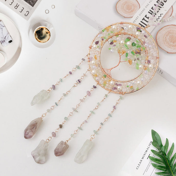 Olivenorma Freshwater Pearl Peridot Tree of Life Wind Chime - image 7