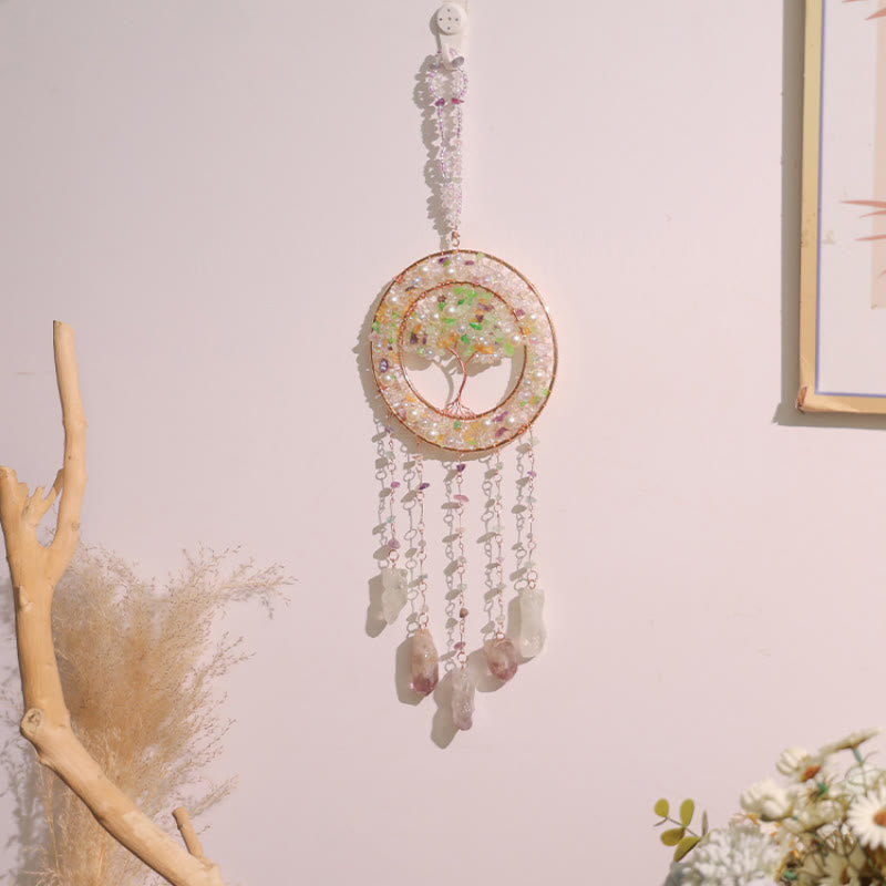 Olivenorma Freshwater Pearl Peridot Tree of Life Wind Chime - image 3