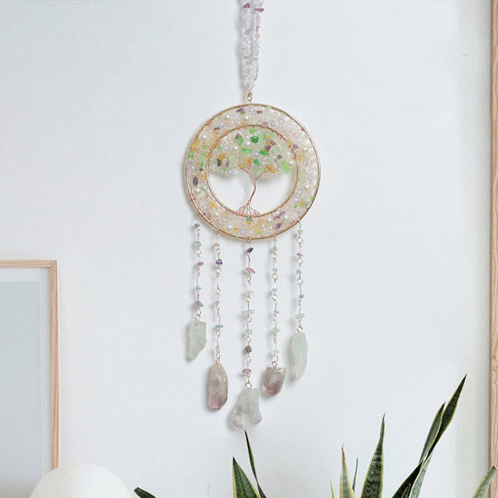 Olivenorma Freshwater Pearl Peridot Tree of Life Wind Chime - image 5