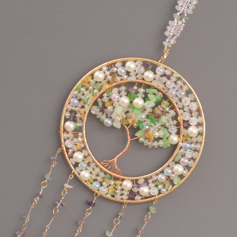 Olivenorma Freshwater Pearl Peridot Tree of Life Wind Chime - image 8