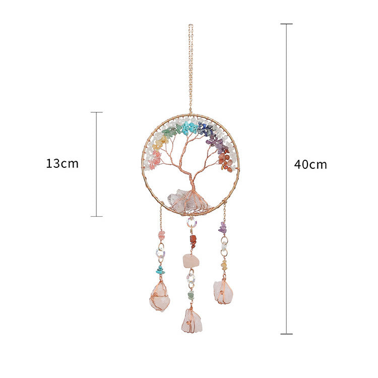 Olivenorma Clear Crystal Chakra Tree of Life Wind Chime - image 9
