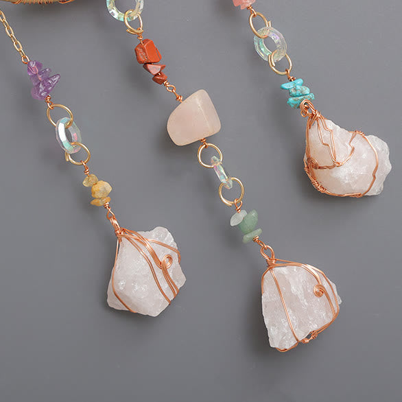 Olivenorma Clear Crystal Chakra Tree of Life Wind Chime - image 8