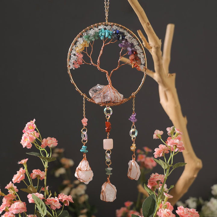 Olivenorma Clear Crystal Chakra Tree of Life Wind Chime - Clear Crystal & Chakra - image 0