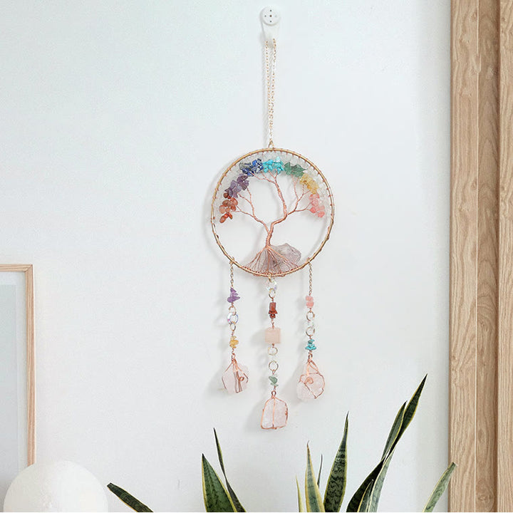 Olivenorma Clear Crystal Chakra Tree of Life Wind Chime - image 5