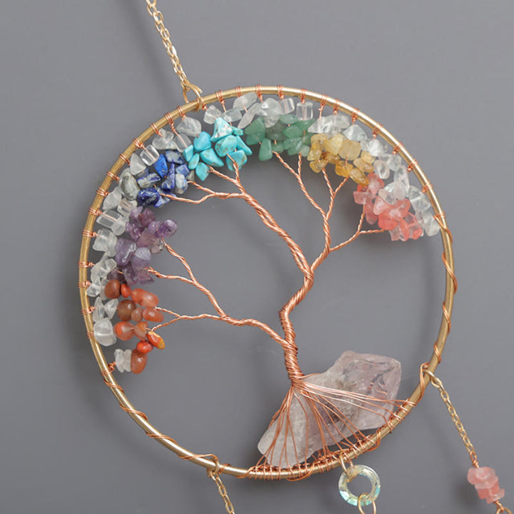 Olivenorma Clear Crystal Chakra Tree of Life Wind Chime - image 7