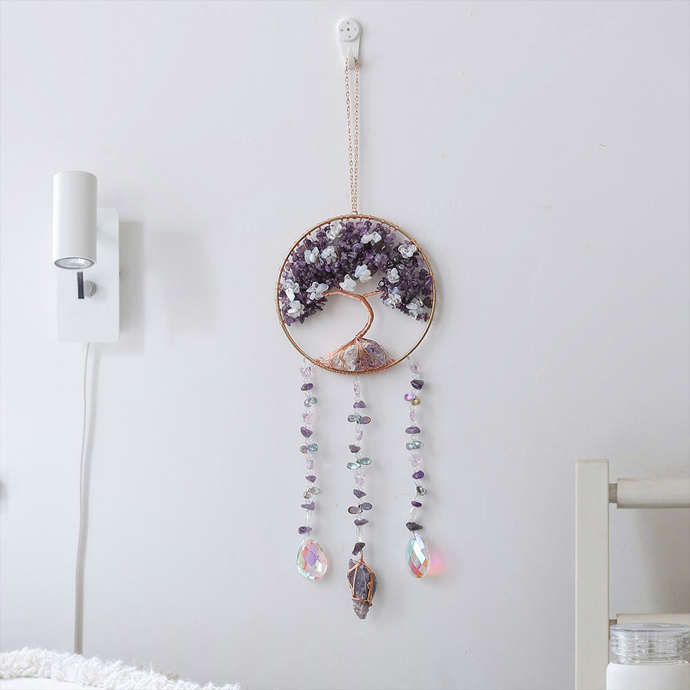Olivenorma Amethyst Opalite Tree of Life Wind Chime - image 6