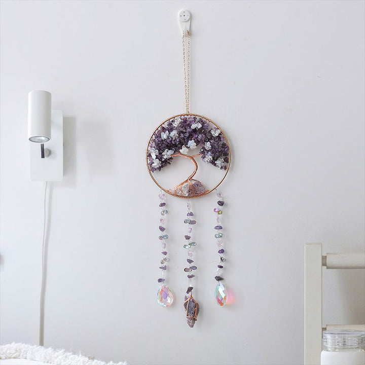 Olivenorma Amethyst Opalite Tree of Life Wind Chime - image 6