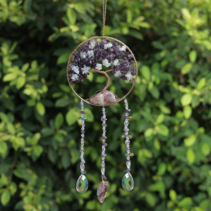 Olivenorma Amethyst Opalite Tree of Life Wind Chime - image 4
