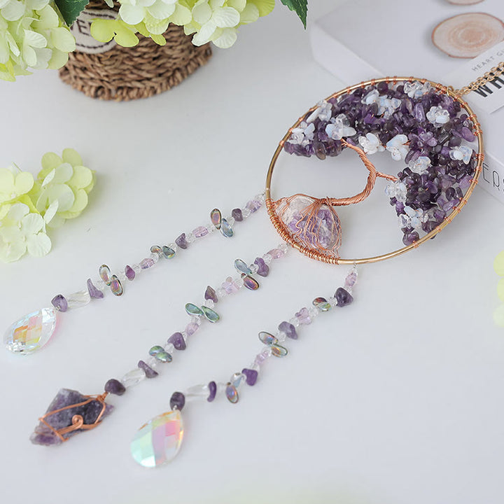 Olivenorma Amethyst Opalite Tree of Life Wind Chime - image 8