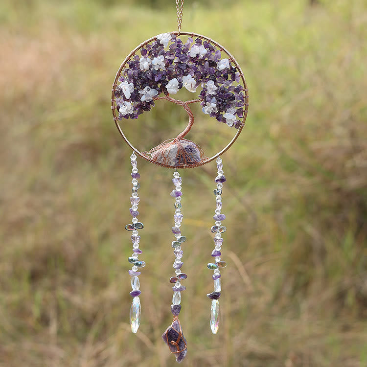Olivenorma Amethyst Opalite Tree of Life Wind Chime - image 7