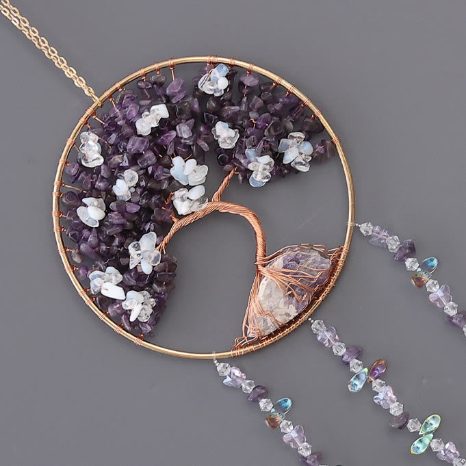 Olivenorma Amethyst Opalite Tree of Life Wind Chime - image 9