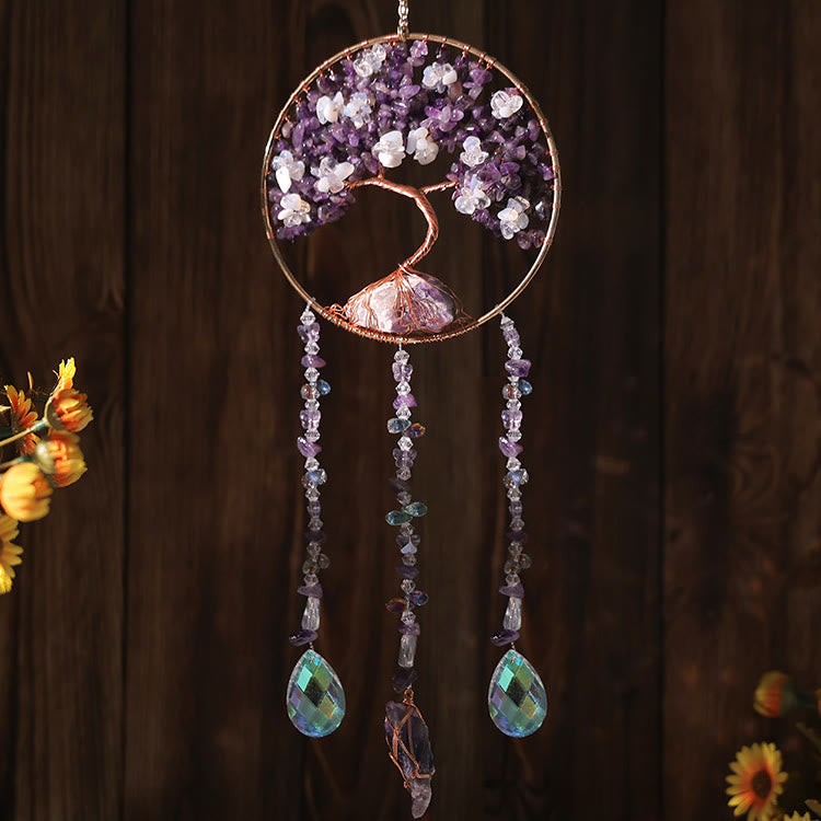 Olivenorma Amethyst Opalite Tree of Life Wind Chime - image 1
