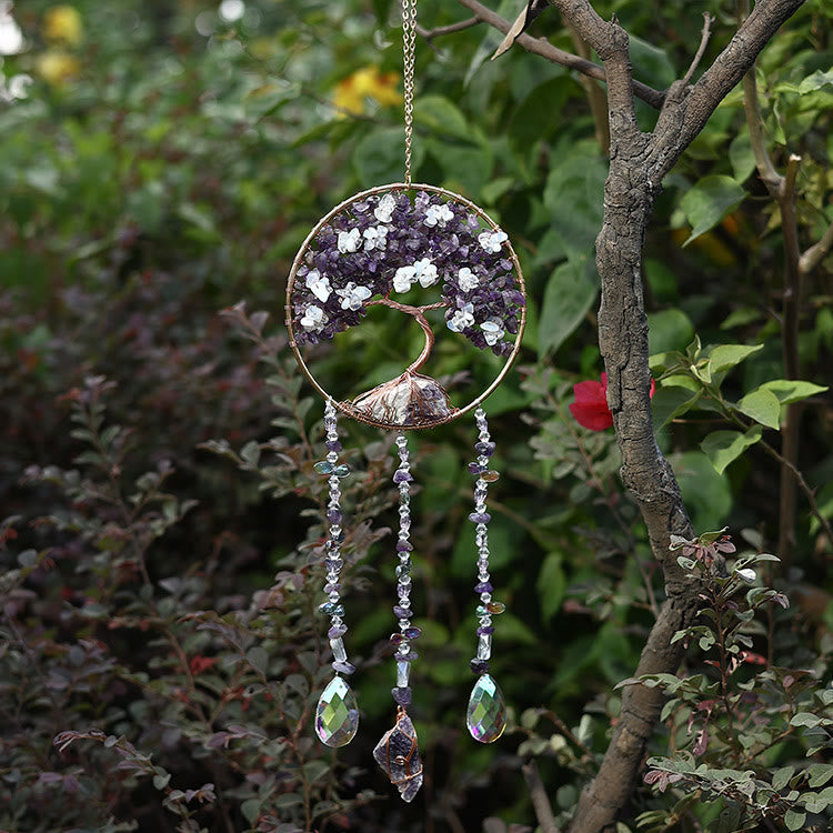 Olivenorma Amethyst Opalite Tree of Life Wind Chime - image 5