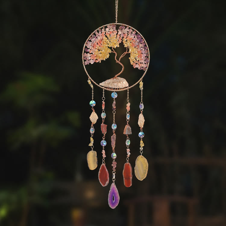 Olivenorma Citrine Fluorite Tree of Life Wind Chime - image 1