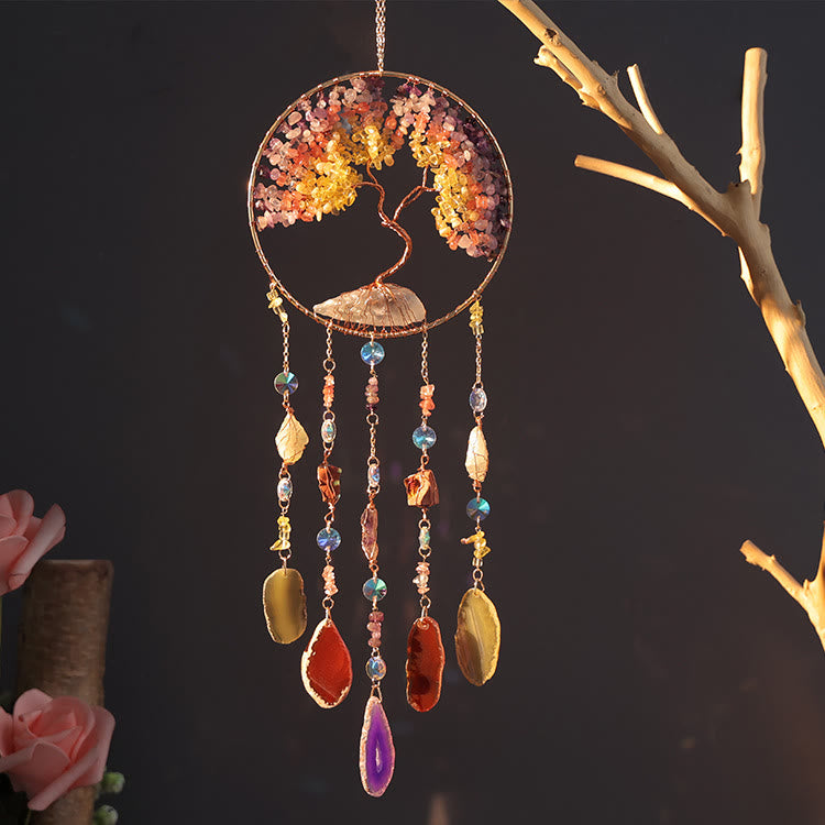 Olivenorma Citrine Fluorite Tree of Life Wind Chime - image 3