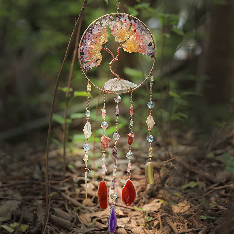 Olivenorma Citrine Fluorite Tree of Life Wind Chime - image 5