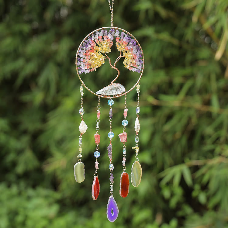 Olivenorma Citrine Fluorite Tree of Life Wind Chime - image 4