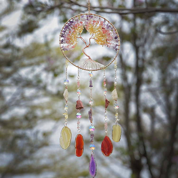 Olivenorma Citrine Fluorite Tree of Life Wind Chime - image 6
