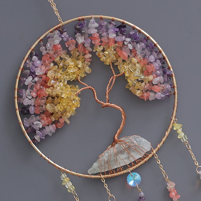 Olivenorma Citrine Fluorite Tree of Life Wind Chime - image 8