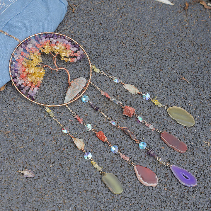 Olivenorma Citrine Fluorite Tree of Life Wind Chime - image 7