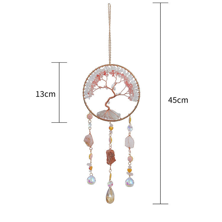 Olivenorma Strawberry Quartz Opalite Tree Of Life Wind Chime - image 10