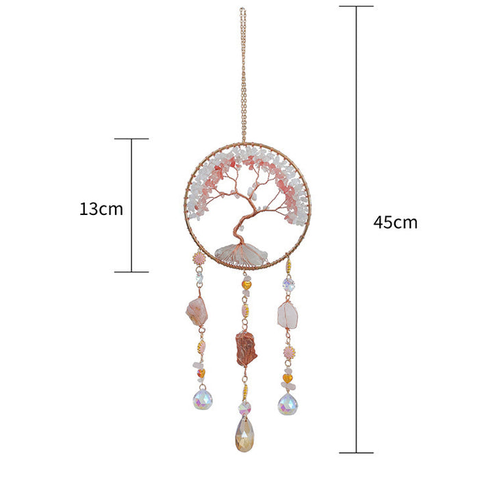 Olivenorma Strawberry Quartz Opalite Tree Of Life Wind Chime - image 10