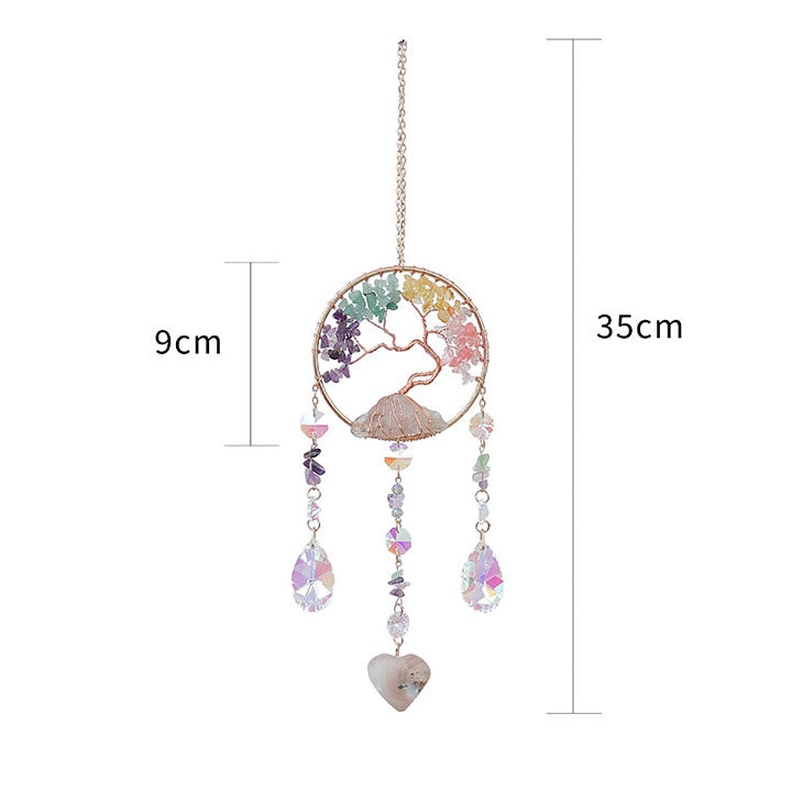 Olivenorma Four Natural Stones Tree Of Life Wind Chime - image 10