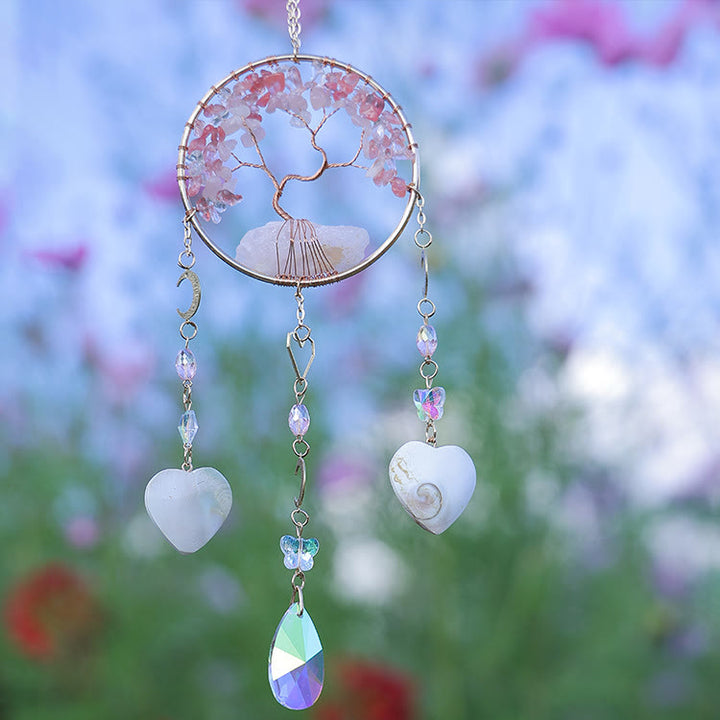 Olivenorma Four Natural Stones Tree Of Life Wind Chime - image 2