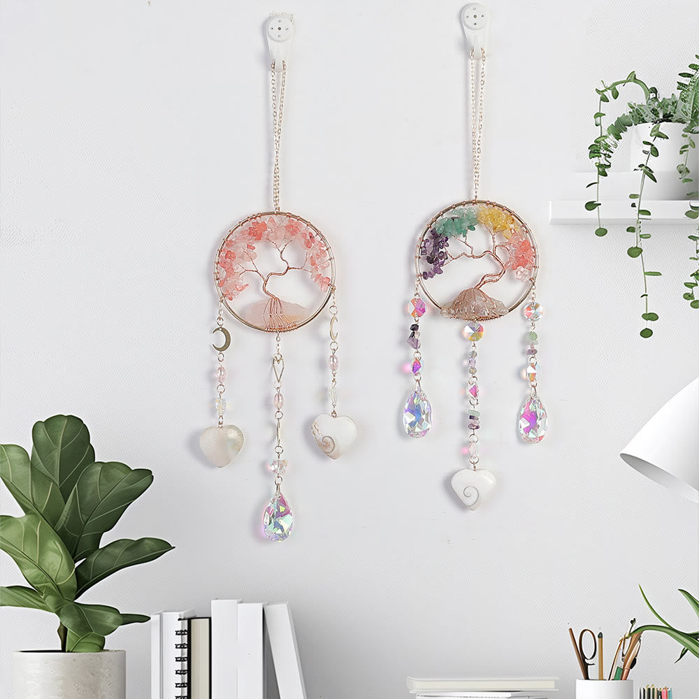 Olivenorma Four Natural Stones Tree Of Life Wind Chime - image 13