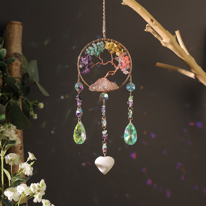 Olivenorma Four Natural Stones Tree Of Life Wind Chime - Natural Stone  - image 6