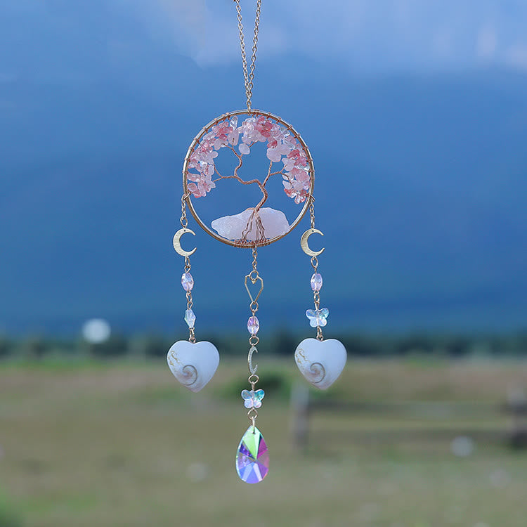Olivenorma Four Natural Stones Tree Of Life Wind Chime - image 4