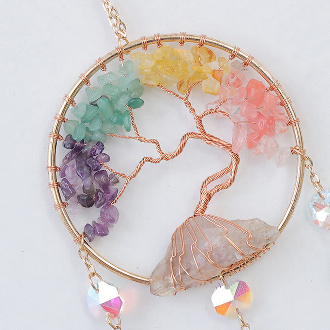 Olivenorma Four Natural Stones Tree Of Life Wind Chime - image 14